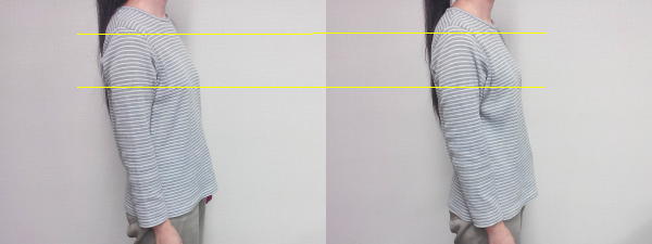 服を着たところ 横